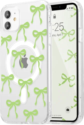 Vista 89 de UEEBAI - Funda magnética para iPhone 11, diseño de lazo, compatible con MagSafe, funda transparente delgada inalámbrica, antiamarilleo, a prueba