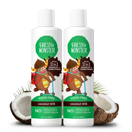 Vista 3 de Fresh Monster Champú y Acondicionador 2 en 1 para niños, Coconut