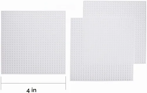 Vista 2 de Tosnail 100 hojas de malla de lona de plástico transparente de 4 x 4 pulgadas para manualidades de bordado