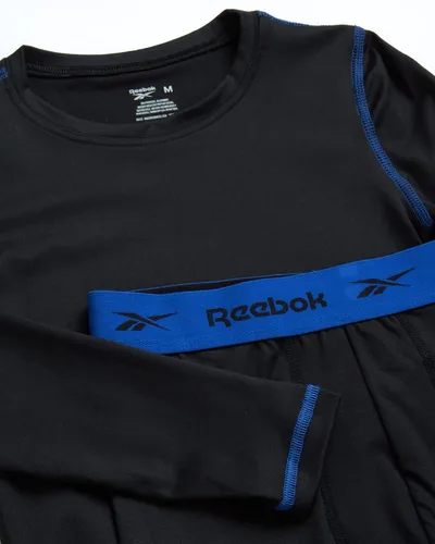 Vista 3 de Reebok Conjunto de ropa interior térmica para niños, camiseta y leggings de manga larga con capa base de rendimiento (S-L)