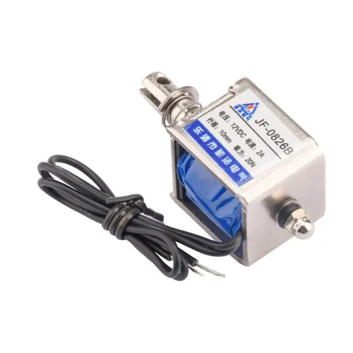 Vista 5 de 2 unids JF-0826B 12V/2A reinicio 0.394 in 20N Push Pull Tipo Electroimán de solenoide de marco abierto
