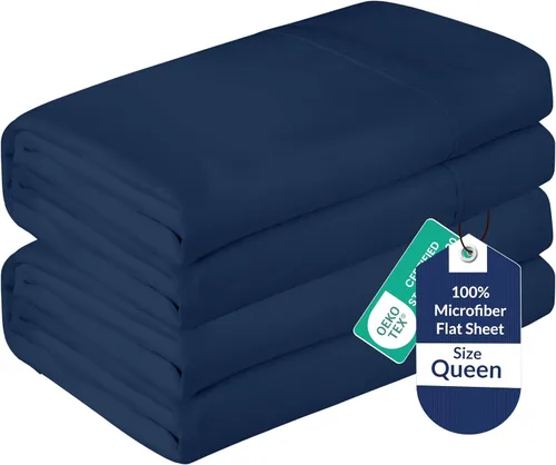 Vista 59 de Royale Linens Juego de 6 sábanas encimeras a granel, sábanas superiores, microfibra suave de 1800, resistente a las arrugas y a las manchas