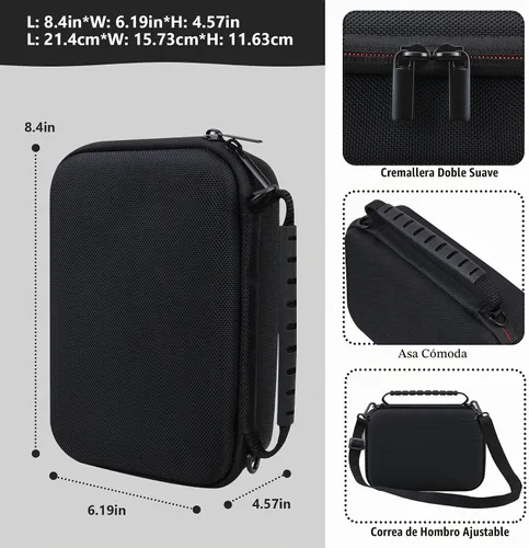 Vista 3 de Funda rígida de viaje para cámara digital Sony ZV-1F / ZV-1 / ZV-1 II, funda protectora para kit de accesorios Vlogger, trípode y micrófono