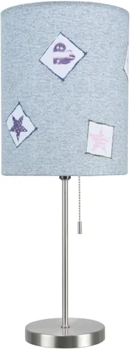 Vista 5 de Aspen Creative 40083-4 Juego de 1 lámpara de mesa con candelabro, diseño contemporáneo en níquel satinado, 8.0 x 8.0 x 19.5 pulgadas, azul, Amarillo