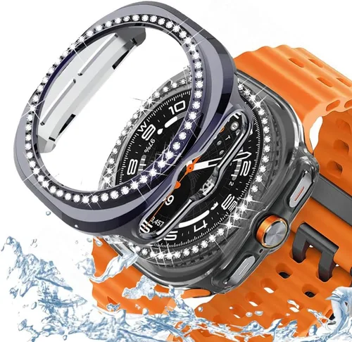 Vista 49 de DEALELE Paquete de 1 + 3 fundas compatibles con Samsung Galaxy Watch 7 Ultra (1.772 pulgadas), funda protectora de policarbonato transparente