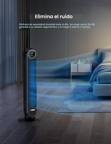 Vista 3 de Paquete de ventilador de torre DREO para dormitorio, ventilador de suelo silencioso Velocity de 25 pies/s, ventiladores oscilantes de 90° con 4