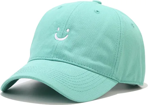 Vista 15 de Umeepar Gorra de béisbol con cara sonriente para mujeres y hombres, ajustable, de perfil bajo, de algodón, sin estructura, para papá
