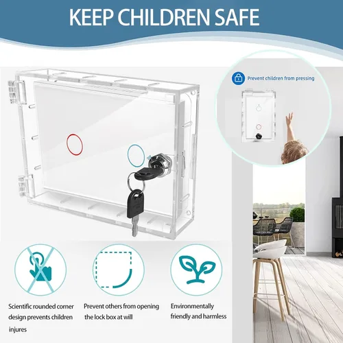 Vista 5 de Funda para interruptores, cubiertas de enchufes de luz a prueba de bebés, protector de placa de interruptor de seguridad para niños, caja de enchufe