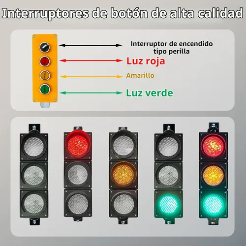 Vista 6 de Juego de luces de tráfico/parada/marcha de 100mm (4 pulgadas) AC85-265V, carcasa de PC impermeable IP65 (controlador de 103 botones)