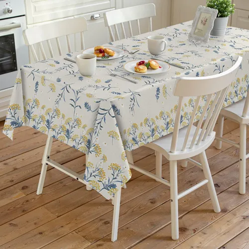 Vista 24 de Mantel rectangular impermeable con hojas de eucalipto de otoño, 52 x 70 pulgadas, mantel otoñal, rústico, girasol, acuarela, botánico, a prueba