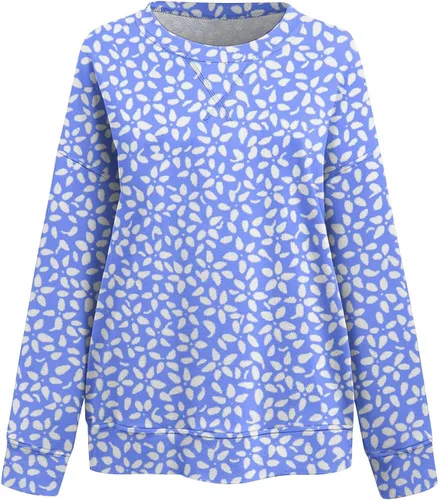 Vista 3 de Sudadera de manga larga con cuello redondo de gran tamaño para mujer, para otoño, para salir, túnica para llevar con leggings