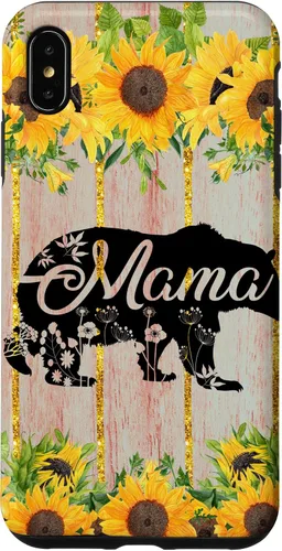 Vista 11 de Mama Bear Rustic Woodgrain Sunflower Farmhouse Country Mama Case for iPhone 17