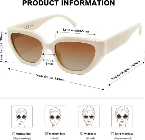 Vista 37 de SOJOS Gafas de sol polarizadas de ojo de gato lindo de moda para mujer Cateye SJ2237