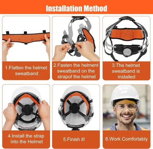 Vista 6 de BATVOX 9 unidades lavables y reutilizables para casco – Forro de algodón para casco de edredón