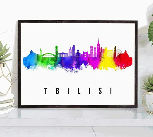 Vista 34 de Póster de Kazan Skyline Rusia, pintura de paisaje urbano de Kazan, póster de Rusia, paisaje urbano de Kazán y estampado de monumentos, arte de pared