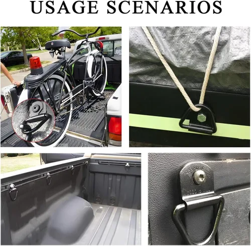 Vista 5 de KVAEY 10 piezas de anillos en D pequeños de acero para amarre, anillo de amarre de acero resistente para carga, punto de anclaje de anillo en D