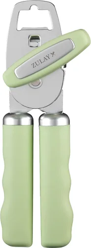 Vista 45 de Zulay Kitchen Abrelatas manual de acero inoxidable resistente con abridor de botellas, abrelatas manual a prueba de óxido con perilla giratoria