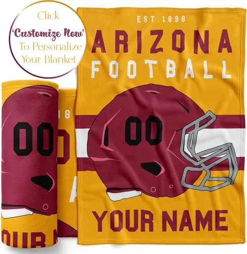 Vista 4 de Manta personalizada para fanáticos del fútbol americano – Se envía al día siguiente – Hecha en Estados Unidos – Manta de vellón personalizada