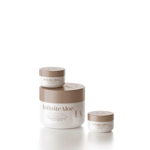 Vista 10 de InfiniteAloe, Hidratante corporal y facial de aloe vera, crema facial sin fragancia, crema corporal, loción de manos para piel seca, 4 frascos