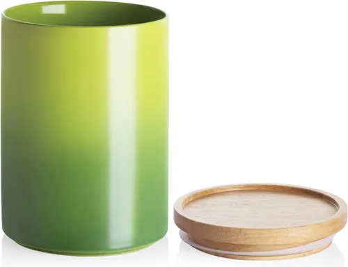 Vista 34 de Recipientes de cocina Sweejar, tarro de almacenamiento de cerámica para alimentos, recipientes apilables con tapa hermética de madera para servir
