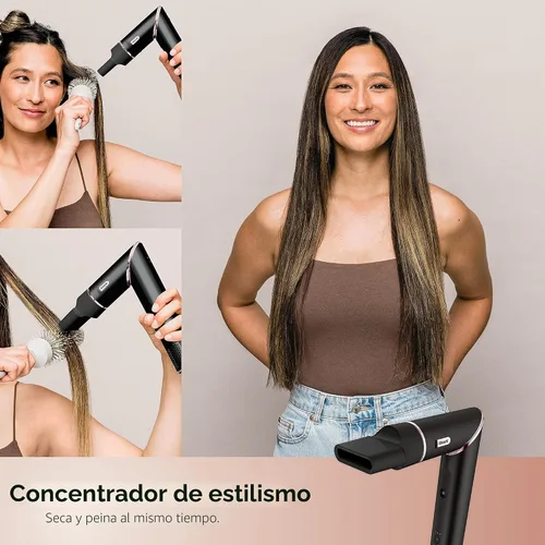 Vista 5 de Secador de Pelo Shark Sistema de Estilo FlexStyle Cepillo Secador de Pelo Portátil y Potente Rizador de Pelo y Voluminizador Incluye 6