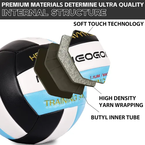 Vista 7 de Balón de voleibol pesado de 1.1 libras para colocadores, entrenador de saque, equipo de entrenamiento de voleibol pesado para colocadores, tamaño 5