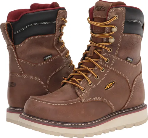 Vista 7 de KEEN Utility Cincinnati - Botas de trabajo para mujer (8.0in), diseño de cuña, marrón, 11