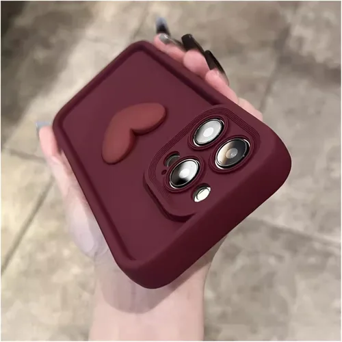 Vista 12 de Lujosa funda de silicona de silicona con diseño de corazón 3D para iPhone 15, 14, 13, 12, 11 Pro Max, X, XR, XS Max, funda trasera suave a prueba