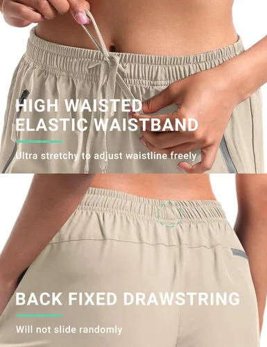 Vista 28 de BVVU Pantalones cargo capri de senderismo para mujer, ligeros, de secado rápido, pantalones deportivos impermeables para exteriores, pantalones