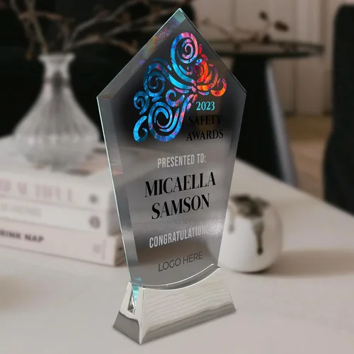 Vista 6 de Placa de vidrio personalizada de 9 1/4 pulgadas, placa personalizada como premios y trofeos, placas de vidrio para premios como jubilación