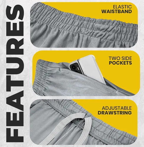 Vista 2 de NY Threads Pantalones cortos deportivos para hombre, de secado rápido, holgados, ligeros, para correr, entrenamiento, gimnasio, con bolsillos