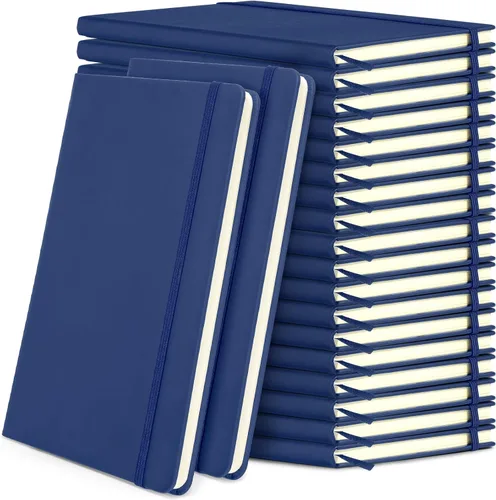 Vista 14 de Honoson 20 Pack Lined Journal Notebooks A5 Hardcover Executive Notebook 5.5" x 8.3" PU Leather Wide Ruled Journals Bulk with Elastic Band for Home