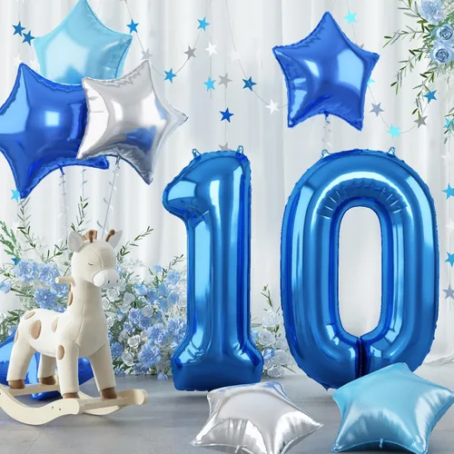 Vista 50 de Decoración de Globos Número 10 de 40 Pulgadas, Globos de Corazón Neutro de Papel de Aluminio Crema Retro Albaricoque Marrón con Globo de Helio