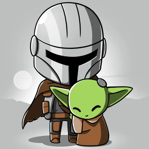 Vista 2 de TeeTurtle Star Wars Mando and The Child