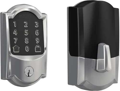 Vista 22 de Schlage - Cerradura inteligente Wi-Fi de codificación con borde Camelot en bronce envejecido