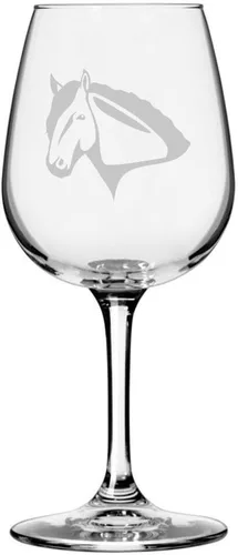 Vista 84 de Abaco Barb Body Horse - Copa de vino grabada multiusos (12.75 onzas) Unique Gifts for Horse Lovers, Personalized Wine Glasses, All-Purpose
