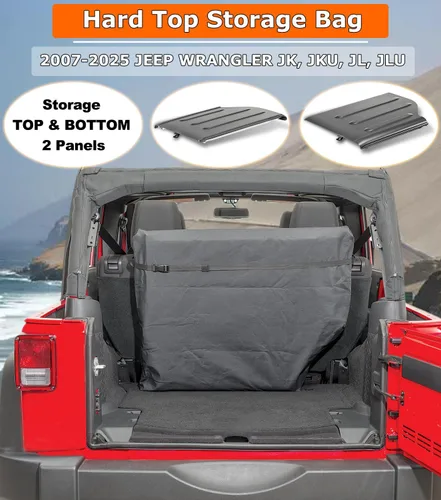 Vista 2 de Freedom - Bolsa de almacenamiento rígida con asa para Jeep Wrangler JK, JKU, JL, JLU, Sports, Sahara, Freedom, Rubicon de 2 puertas y 4 puertas