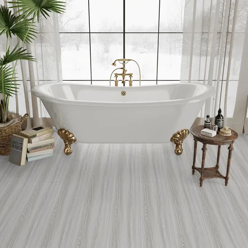 Vista 3 de Azulejos de suelo de despegar y pegar: rollo de 11.8x137.8 pulgadas con textura de grano de madera, pisos de vinilo autoadhesivos e impermeables sin