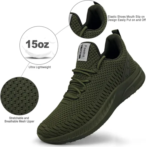 Vista 2 de Feethit - Tenis de correr modernos para hombre antideslizantes, ligeros, transpirables y de malla