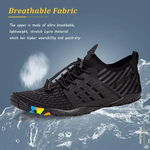 Vista 3 de WateLves - Zapatos de agua para hombres y mujeres, para natación, playa, piscina, surfear, hacer yoga o aeróbico acuático, calcetines para el agua