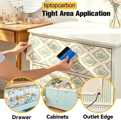 Vista 6 de tiptopcarbon Kit de Papel Tapiz Herramienta Alisadora de Papel Tapiz Herramientas de Papel Tapiz para Despegar y Pegar en Papel de Contacto Colgante