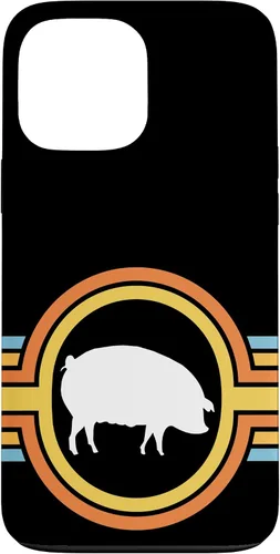 Vista 24 de Pig - Farm Farming Piglet Piggy Hog Swine Cute 70s Retro Case for iPhone 17