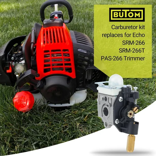 Vista 2 de Kit de mantenimiento con carburador SRM-266 y filtros para ECHO SRM-266S SRM-266T SRM-266U PAS-266 PPT-266 PPT-266H PE-266 PE-266S SHC-266 HCA-266