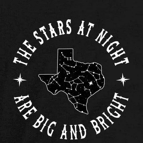 Vista 3 de Texas Stars at Night are Big and Bright Song Design Novelty Graphic Tee T-Shirt