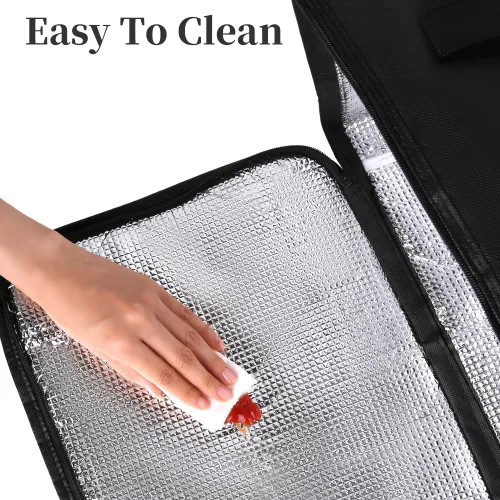 Vista 7 de Bodaon Bolsa aislante para cazuela, se adapta a platos de horno de 9 x 13 y 11 x 15 pulgadas con tapa, portadores de cazuela para alimentos Negro