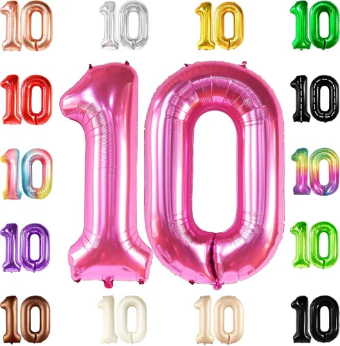 Vista 14 de KatchOn Globo negro del número 10 de 40 pulgadas para decoraciones
