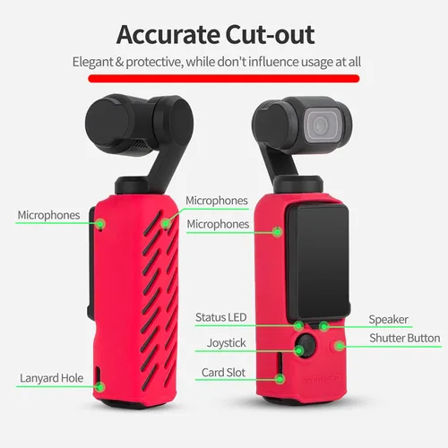 Vista 3 de Funda de silicona Pocket3 para DJI Osmo Pocket 3 accesorios de cámara, funda protectora suave antiarañazos y anticaídas