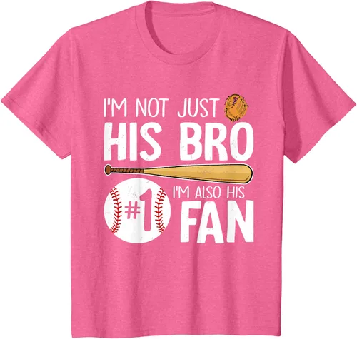 Vista 65 de Camiseta Baseball Brother I'm Not Just His Bro I'm His Number One Fan, Negro