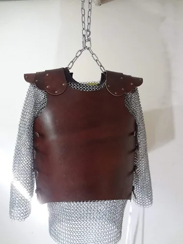 Vista 8 de Nautical-Mart El Caballero Medieval Genuino 0.157 in Chaleco Armadura LARP Armadura Armadura Medieval Armadura Armadura Medieval Chaqueta de cuero