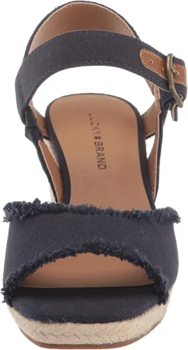 Vista 2 de Lucky Brand Sandalias de cuña Mindra para mujer, Azul